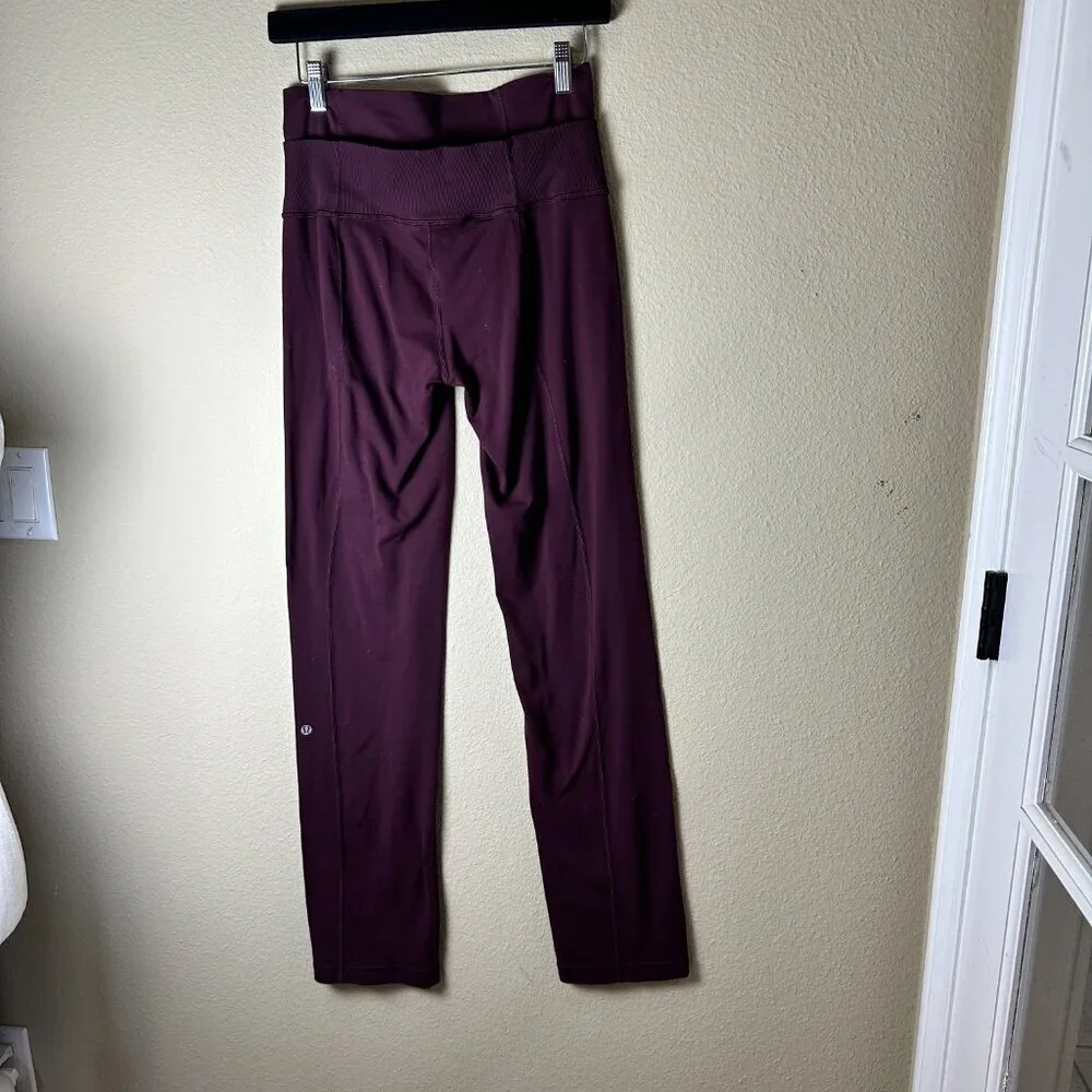 LULULEMON Straight Leg Yoga Pants Leggings Double Waist Band - size 8